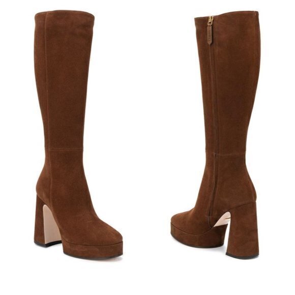 Gucci Madame Suede Leather Platform Knee High Boot EU Size 36 NWT - Picture 1 of 16